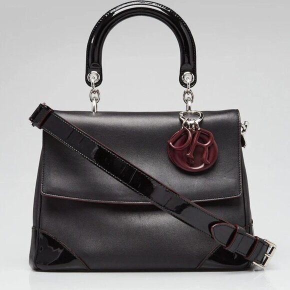 Christian Dior Black Calfskin/Patent Leather Be Dior Small Flap Bag 845-050725 - Picture 1 of 12